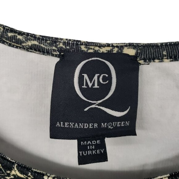 McQ by Alexander McQueen Stretchy Snakeskin Print Bodycon Dress Y2K Style - Picture 5 of 10